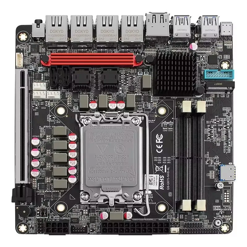 Lga 1700 Ddr5 Itx Motherboard - vPro Q670 NAS Moederbord Max 6*NVMe
